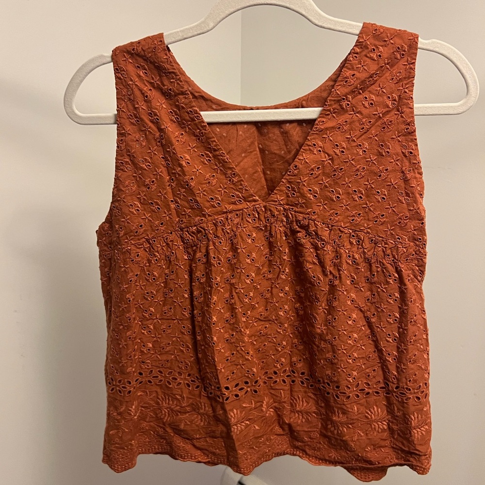 LOFT Orange Blouse / M - Picture 4 of 5